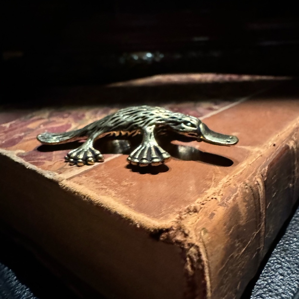 Solid Brass Platypus Vintage-style Sculpture Desk Decor - Picture 10 of 11